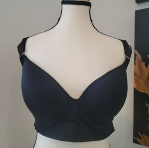 3/$30 Retro 50s Longline Black Women's Bra
